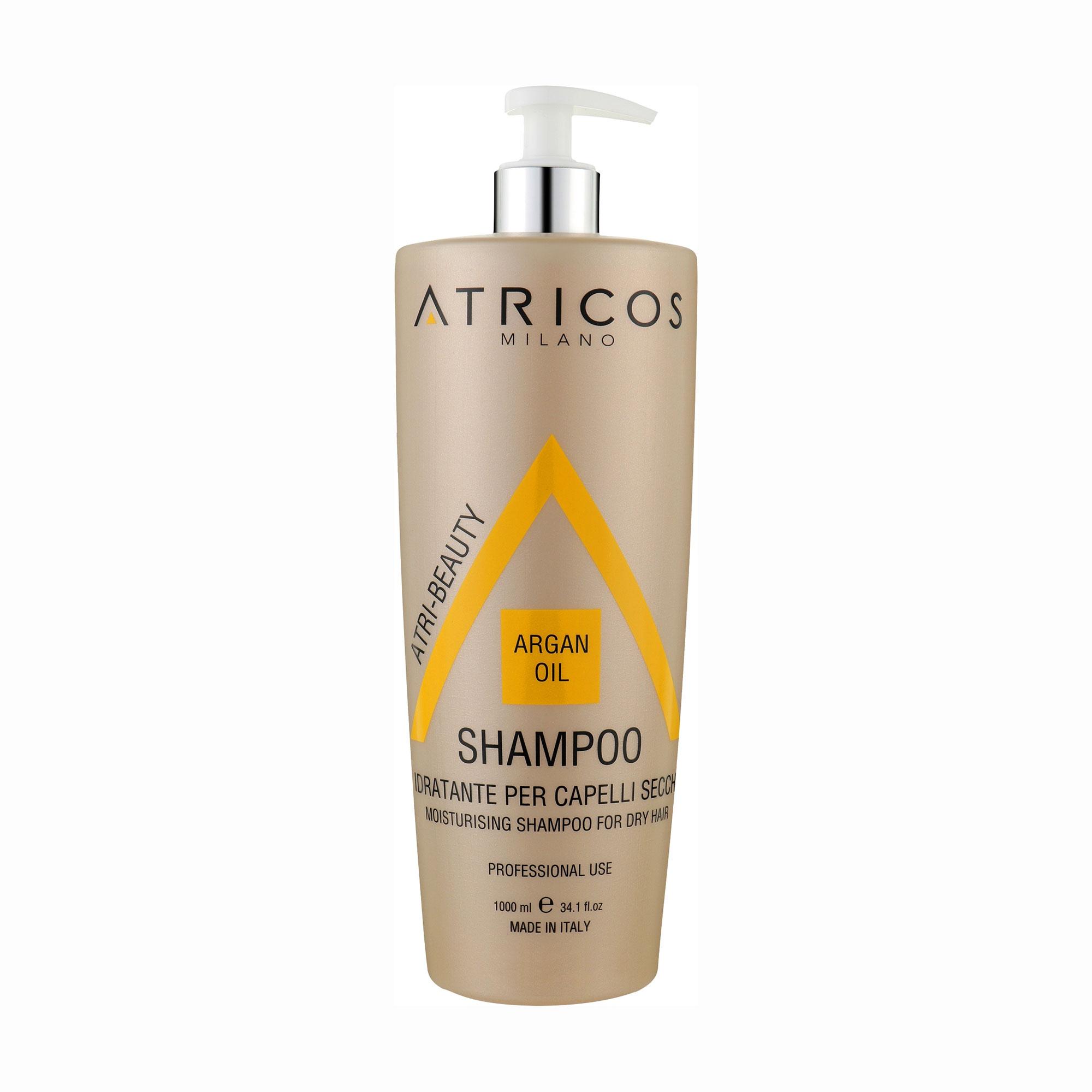 Шампунь Atricos Milano Atri-Beauty Hydratating Shampoo для сухого волосся, з аргановою олією, 1 л